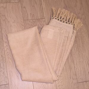 Linen Blend Fringe Shower Curtain